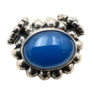 Joseph Esposito Blue Gemstone Sterling Silver Magnetic Pendant